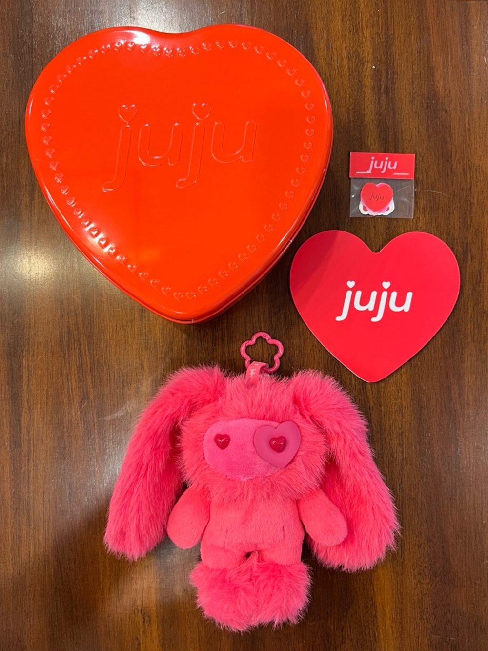 CJ Hendry Valentines JuJu Ziggy Hot Pink Heart-Eye Bunny Plush